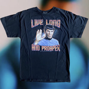 Y2K Star Trek Leornard Nimoy Spock Black Tee